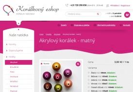 Web Korálkový Eshop