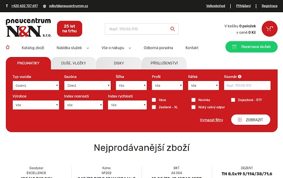 Web pneucentrumnn.cz